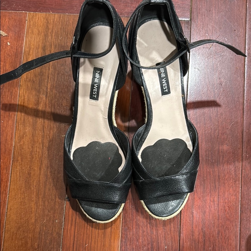 Nine West Black Women's Sandals, sz 9.5m